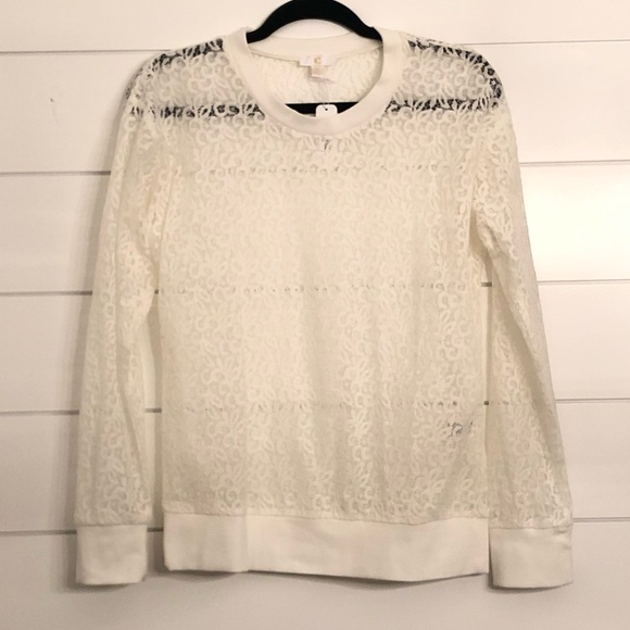 NWT Lace Casual Long Sleeve Top - Picture 1 of 3